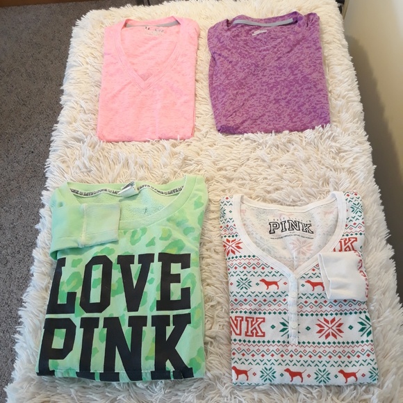 PINK Victoria's Secret Tops - Lot of 4 Victorias secret Under armour shirt Small